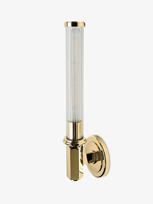 Regulator Wall Mounted Single Sconce with Fluted Glass Shade 