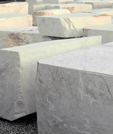 Singular blocks of marble. // Sourced and fabricated in Italy.