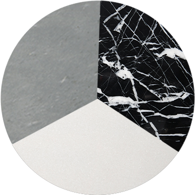 Bardiglio / Thassos / Nero Marquina Polished