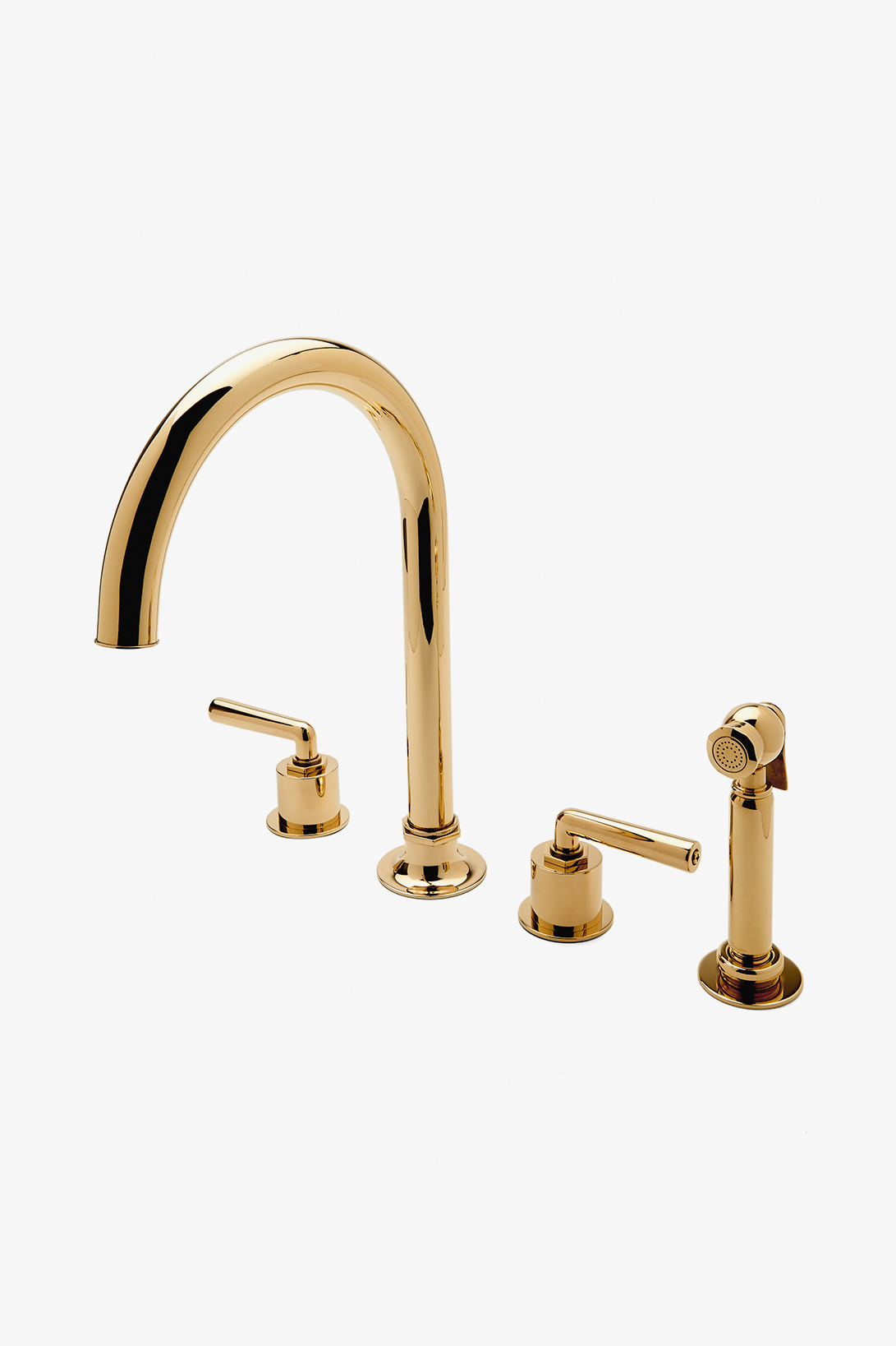 Henry Three Hole Gooseneck Kitchen Faucet