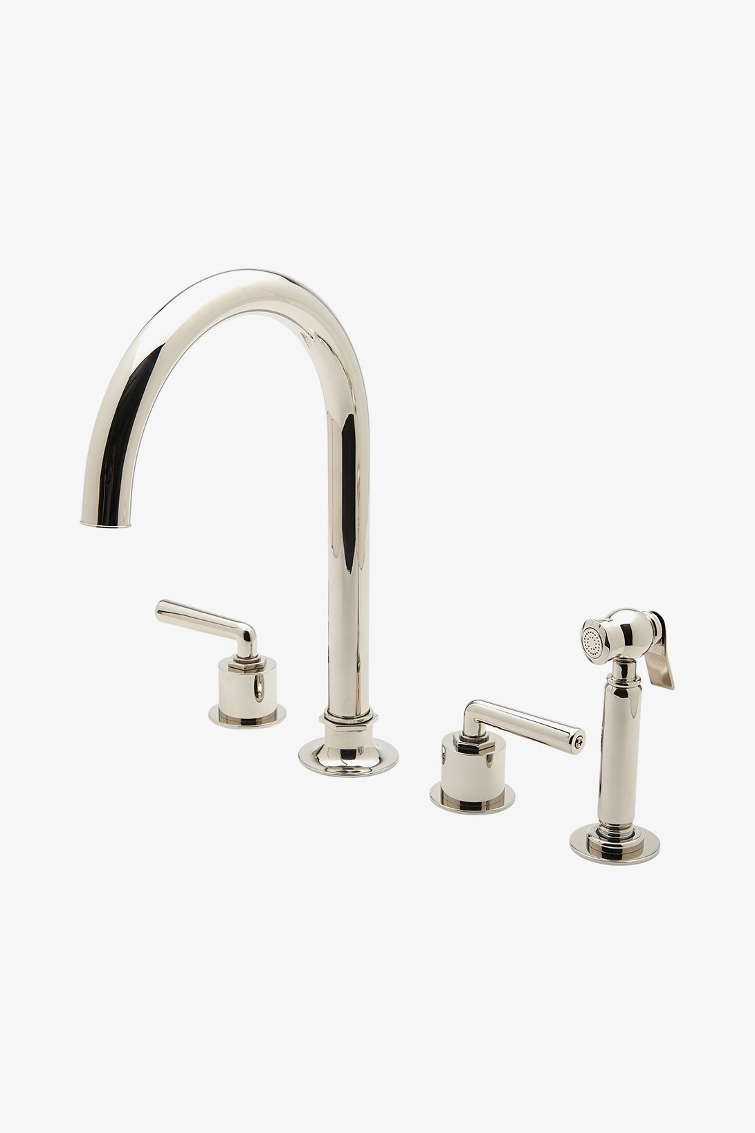 Henry Three Hole Gooseneck Kitchen Faucet