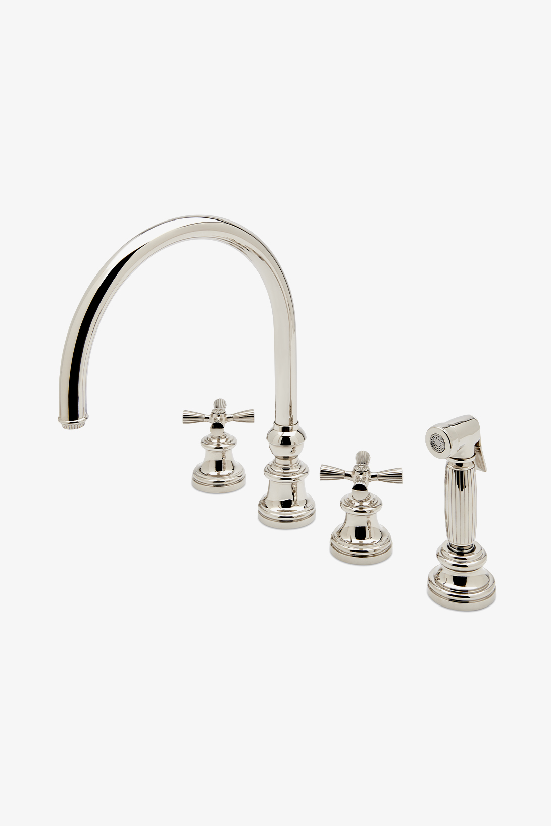 Foro Three Hole Gooseneck Kitchen Faucet