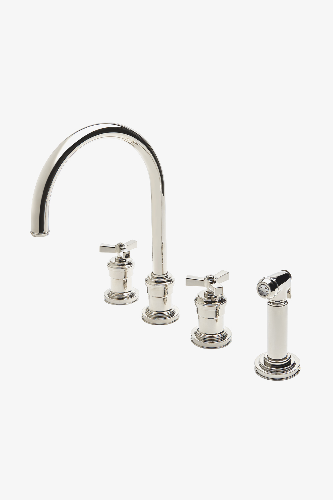 Aero Three Hole Gooseneck Kitchen Faucet