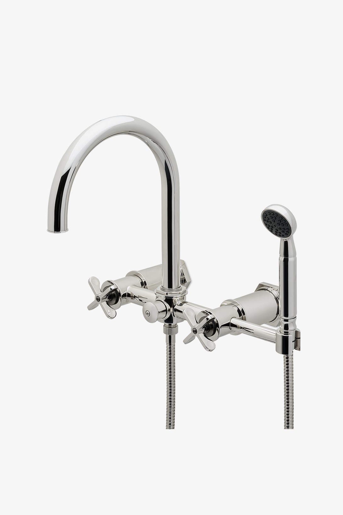 Henry Wall Tub Filler, Two-Tone Cross Handles