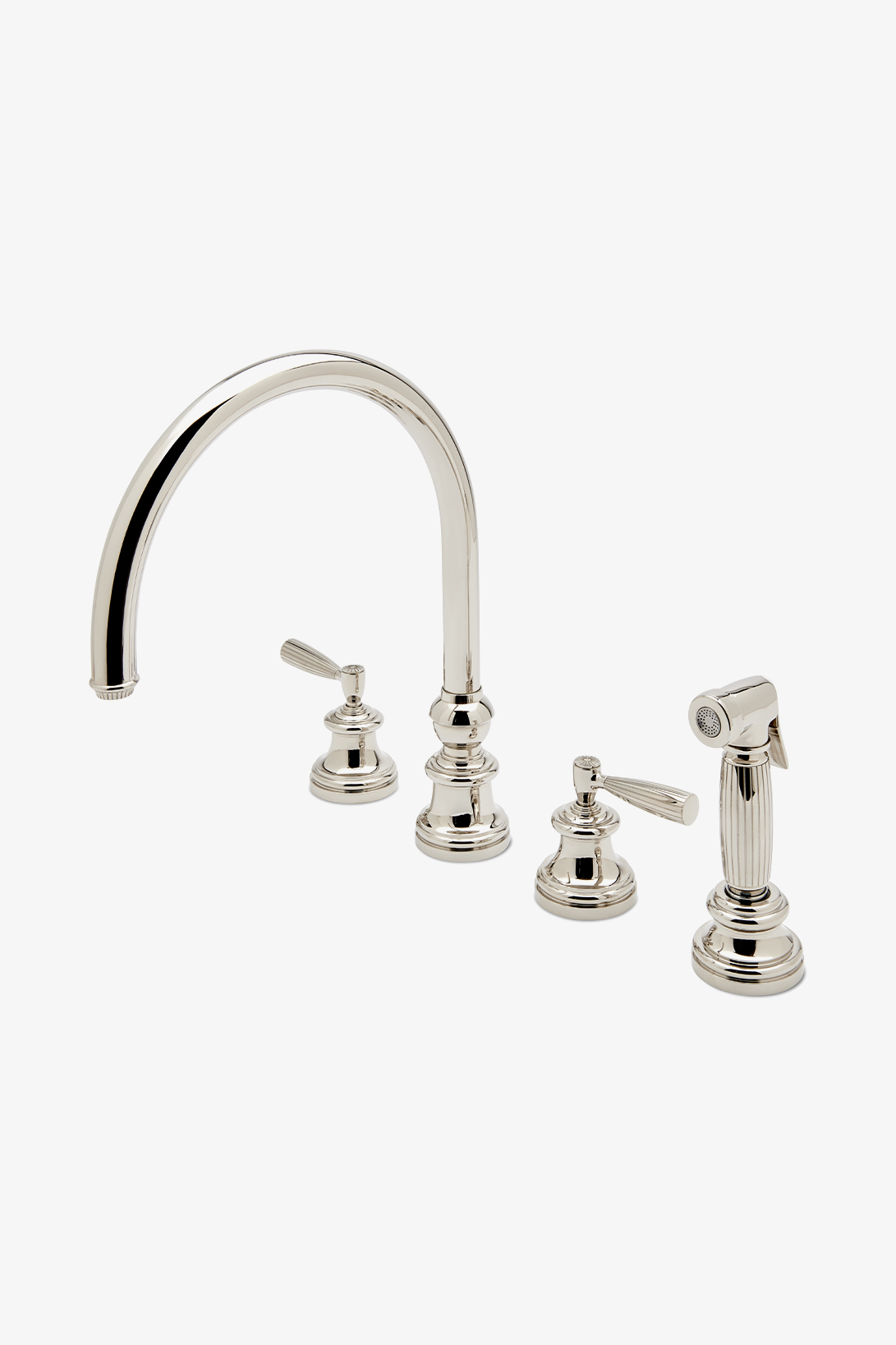 Foro Three Hole Gooseneck Kitchen Faucet