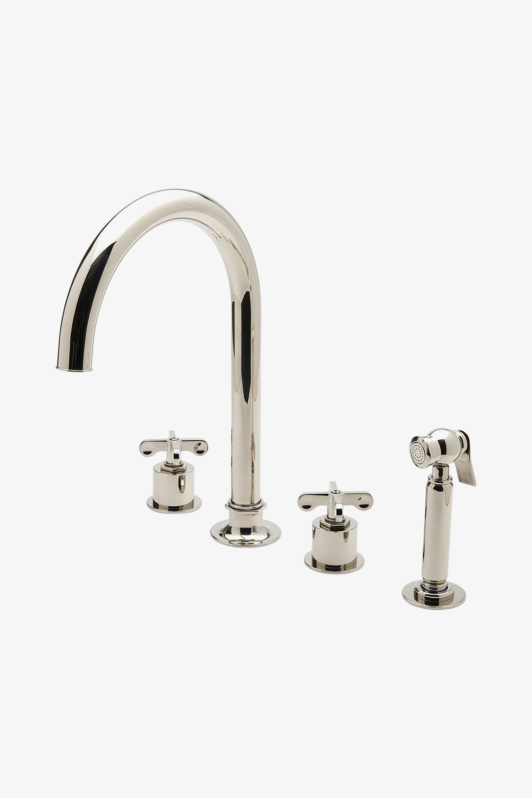 Henry Three Hole Gooseneck Kitchen Faucet