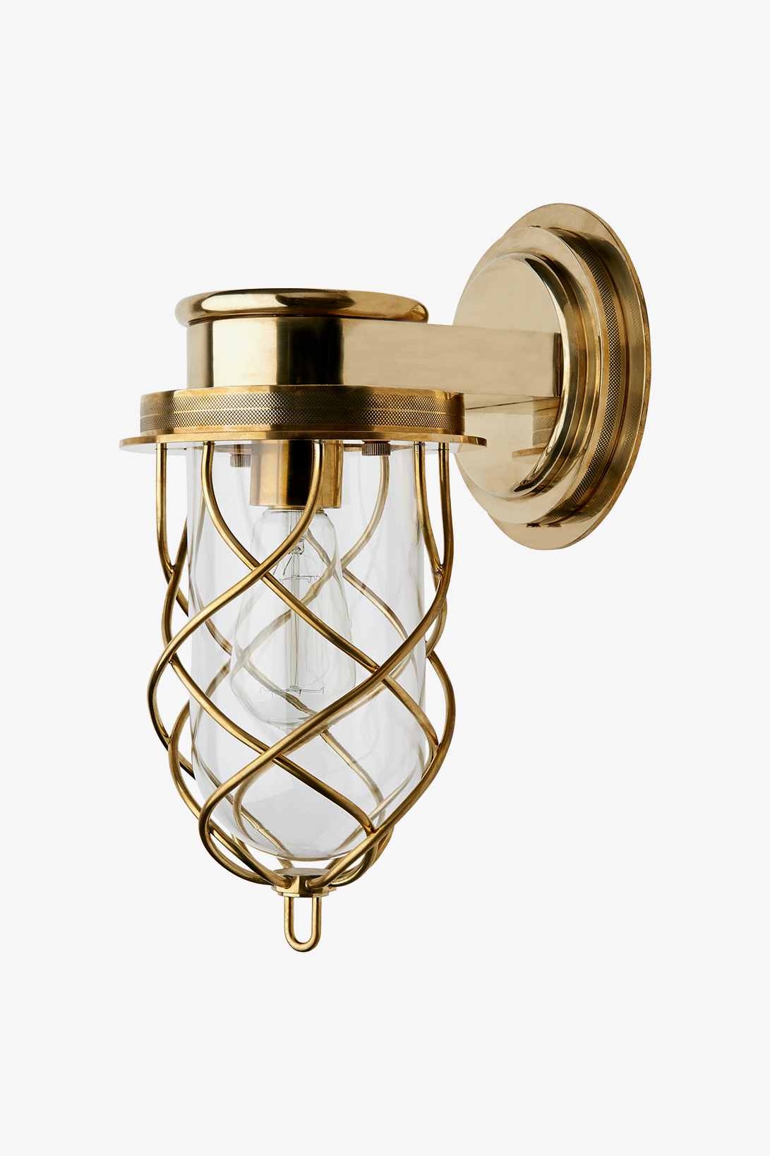 Compass Wall Mounted Single Arm Sconce with Glass Shade