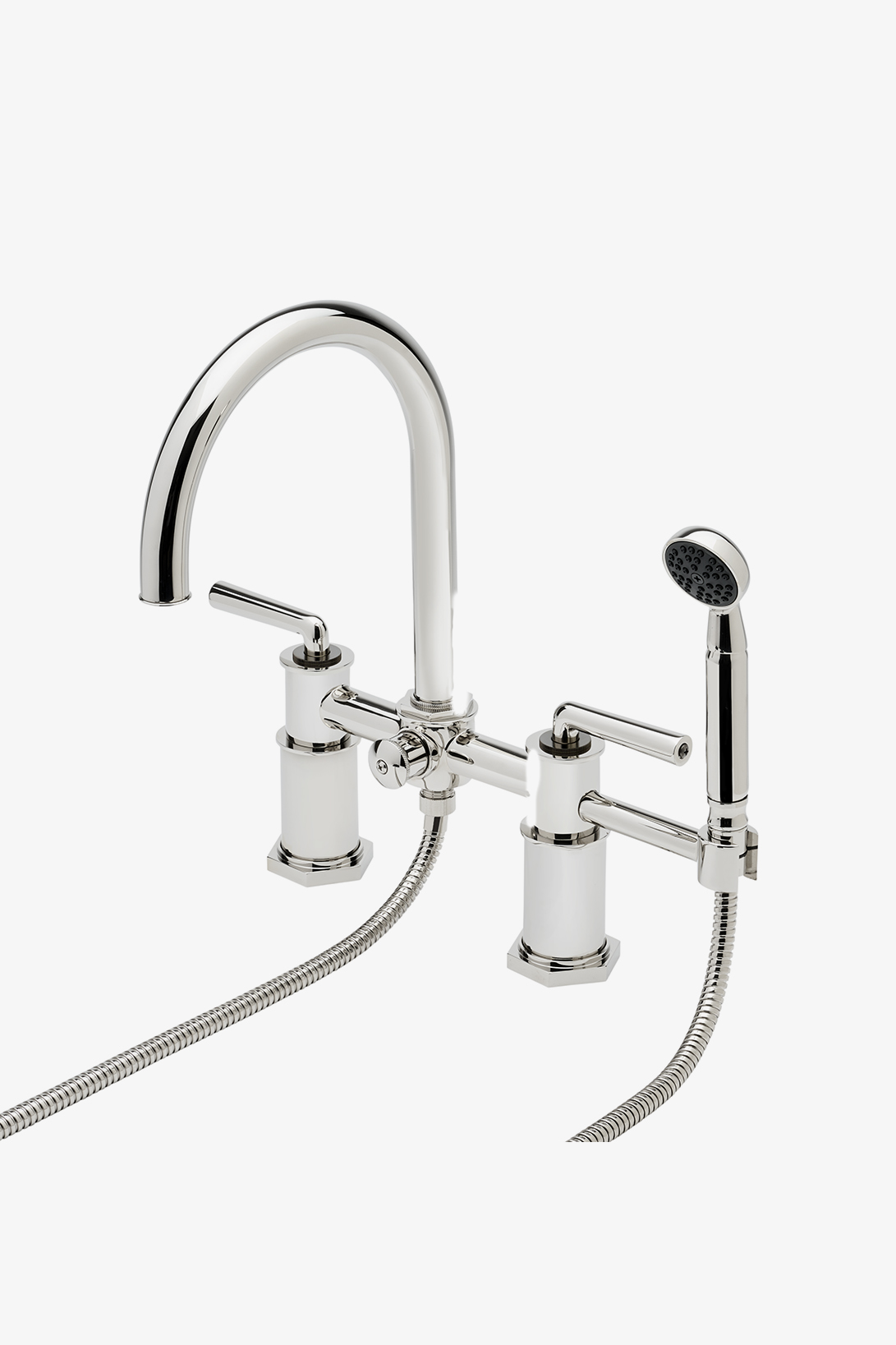 Henry Deck Tub Filler, Two-Tone Lever Handles