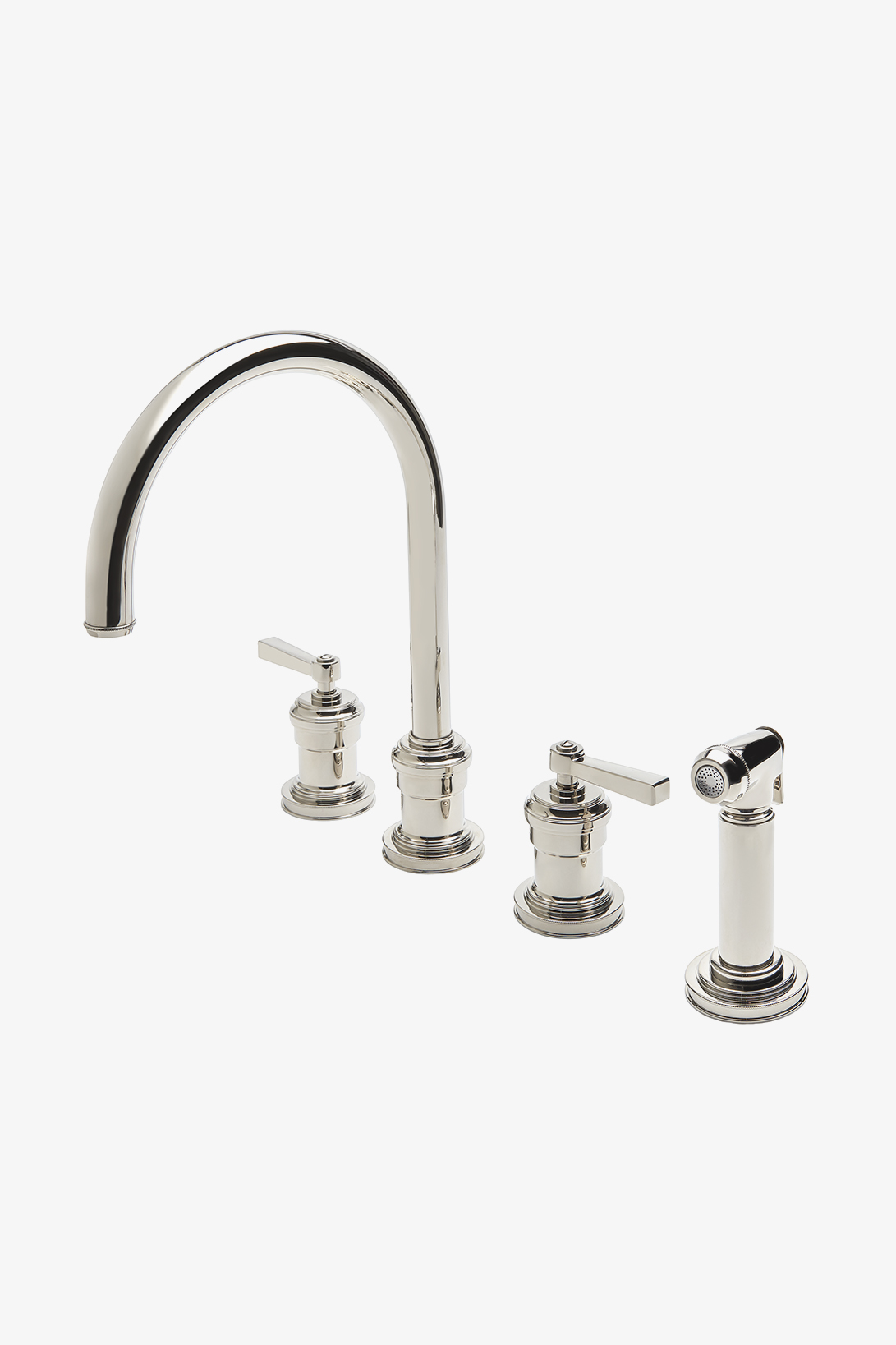 Aero Three Hole Gooseneck Kitchen Faucet