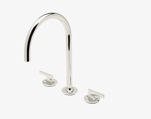 Formwork Three Hole Gooseneck Kitchen Faucet