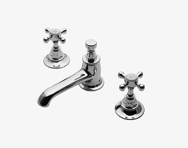 Highgate Low Profile Three Hole Deck Mounted Lavatory Faucet